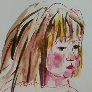 Clara portrait in watercolour